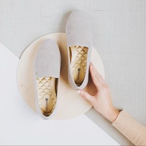 Birdies Gray Suede Flats